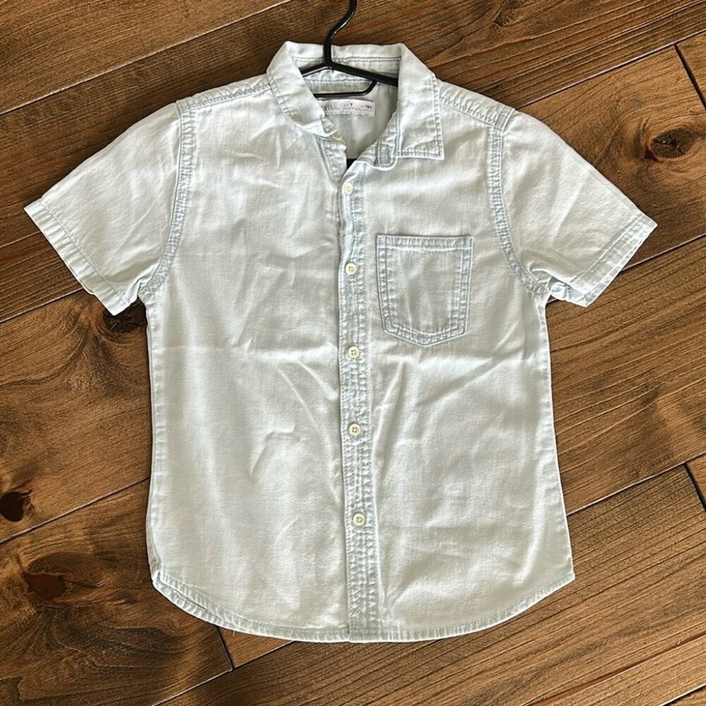 Zara Denim Button Down T-Shirt | Size 7